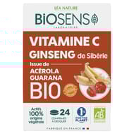 Biosens complément alimentaire vitamine C acérola gingembre bio x24 - 64g