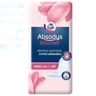 Carrefour soft protèges-slips fuites uri.mini absodys discreet x28