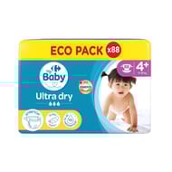 Carrefour baby couches ultra dry t4+ 9-20 kg x88