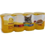 Companino vitalive pâtée chat adulte en terrine à l'agneau bieuf canard et thon 4x400g