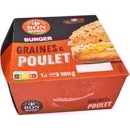 Carrefour bon appétit burger graines et poulet 180g