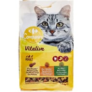 Carrefour companino croquettes pour chat adulte volaille, carottes & pois 7.5kg