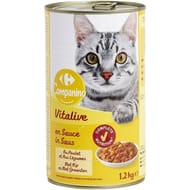 Carrefour companino pâtée pour chat adulte en sauce au poulet & aux légumes 1.2kg