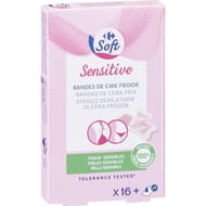 Carrefour soft bande de cire froide maillot aisselles peaux sensibles x16