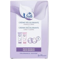 Carrefour soft crème décolorante visage & corps 2x75ml
