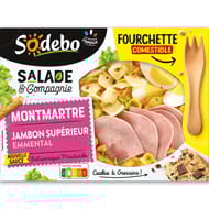 Sodebo salade & cie Montmartre jambon pâtes oeuf crudités emmental 320g