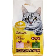 Carrefour companino croquettes pour chat stérilisé au saumon 4kg