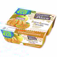 Charles & Alice spécialité de pomme clémentine sans sucre ajouté 4x97g