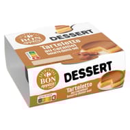 Carrefour bon appétit dessert tartelette au caramel beurre demi-sel 80g