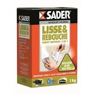 Sader enduit lisse et rebouche : enduit poudre universel 2 en 1, en boîte carton de 1kg
