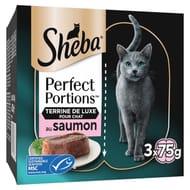 Sheba pâtée pour chat Perfect portions au saumon x6 225g