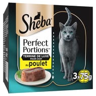 Sheba pâtée pour chat Perfect portions au poulet x6 225g