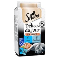 Sheba pâtée pour chat délices du jour aux poissons en sauce 6x50g
