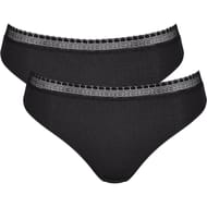 Lot de 2 slips tai ligne Go Ribbed Sloggi 0004 NOIR XL
