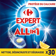 Carrefour expert tablettes lave-vaisselle citron tout en 1 x30
