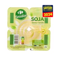 Carrefour sensation dessert végétal soja saveur vanille 4x100g