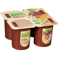 Carrefour bio dessert végétal spécialité au soja chocolat 4x100g