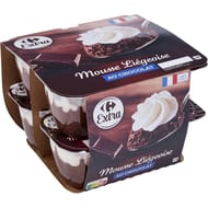 Carrefour extra mousse liégeois au chocolat 8x80g