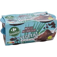 Carrefour sensation mousse chocolat végétal 4x55g