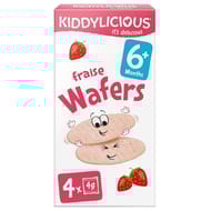 Kiddylicious wafers fraise 6+ mois 4x4 gr
