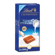 Lindt authentique lait fleur de sel 2x100g - 200g