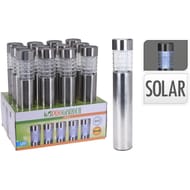 Borne solaire inox/verre diam 6x h46cm