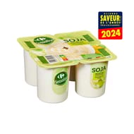 Carrefour sensation dessert végétal soja mandarine citron vert 4x100g