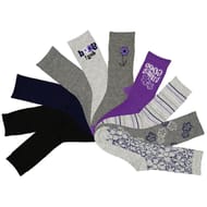 10 paires de mi chaussettes fantaisies femme GRIS/NOIR/VIOLET 37/41