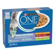 Purina one sachets fraîcheur pour chats adultes stérilisés multivariétés - 8 x 85 g