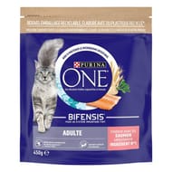Purina croquettes pour chat adulte au saumon et céréales complètes - 450 g