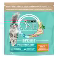 PURINA ONE Croquettes pour chat âgé de 11 ans et plus au Poulet et aux Céréales Complètes - 1,5kg