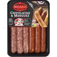 Mixte 3 chipo + 3 merguez Label rouge 330g Bigard