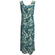 Robe sans manches IMP. FEUILLAGE VERT T48