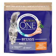 Purina one chat adulte croquettes pour chat adulte au poulet et céréales complètes - 1,5 KG