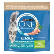 PURINA ONE Chat d'Intérieur Croquettes pour chat adulte à la Dinde et aux Céréales Complètes - 1,5kg