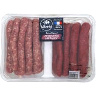 Assortiment mixte 9 chipolatas et 9 merguez 1kg Carrefour le marché