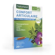 Naturland extrait fluide bio confort articulaire harpago cassis ortie saule ampoules de 10mlx20