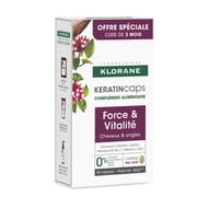 Klorane keratincaps force et vitalité cheveux et ongles cure 3 mois capsules x90