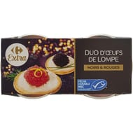 Carrefour Extra duo d'oeufs de lompes noirs et rouges 160g