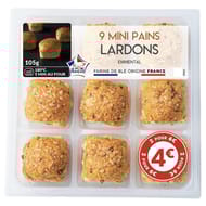 9 Mini pains lardons emmental 105g prix rond stické