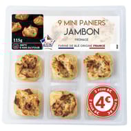 9 Mini paniers jambon fromage 115g prix rond stické