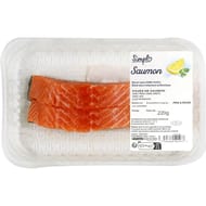 Pavés de saumon avec peau s/arête CARREFOUR SIMPL la barquette de 2 - 220g