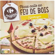 Carrefour original pizza cuite au feu de bois 3 fromages 420g