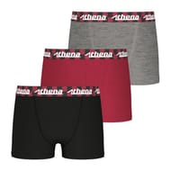 Lot de 3 boxers Easy Fun garçon Athena 2450 NOIR/GRIS CHINE ROUGE 12 ANS