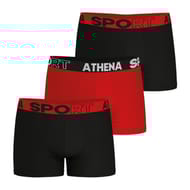 Lot de 3 boxers homme ecopack sport Athena 2510 NOIR/ROUGE/NOIR T3