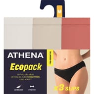 Lot de 3 slips ligne Ecopack Athena 2520 BLANC/SKIN/CORAIL L