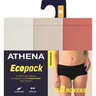 Lot de 3 shorties ligne Ecopack Athena 2520 BLANC/SKIN/CORAIL L