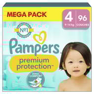 Pampers premium protection couches taille 4 , 9kg - 14kg x96