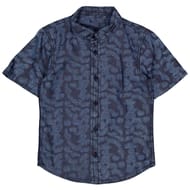 Chemise manches courtes garçon BLEU AOP FEUILLES 10 ANS