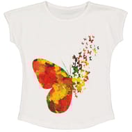 Tee shirt manches courtes fille WHITE BUTTERFLY 8 ANS